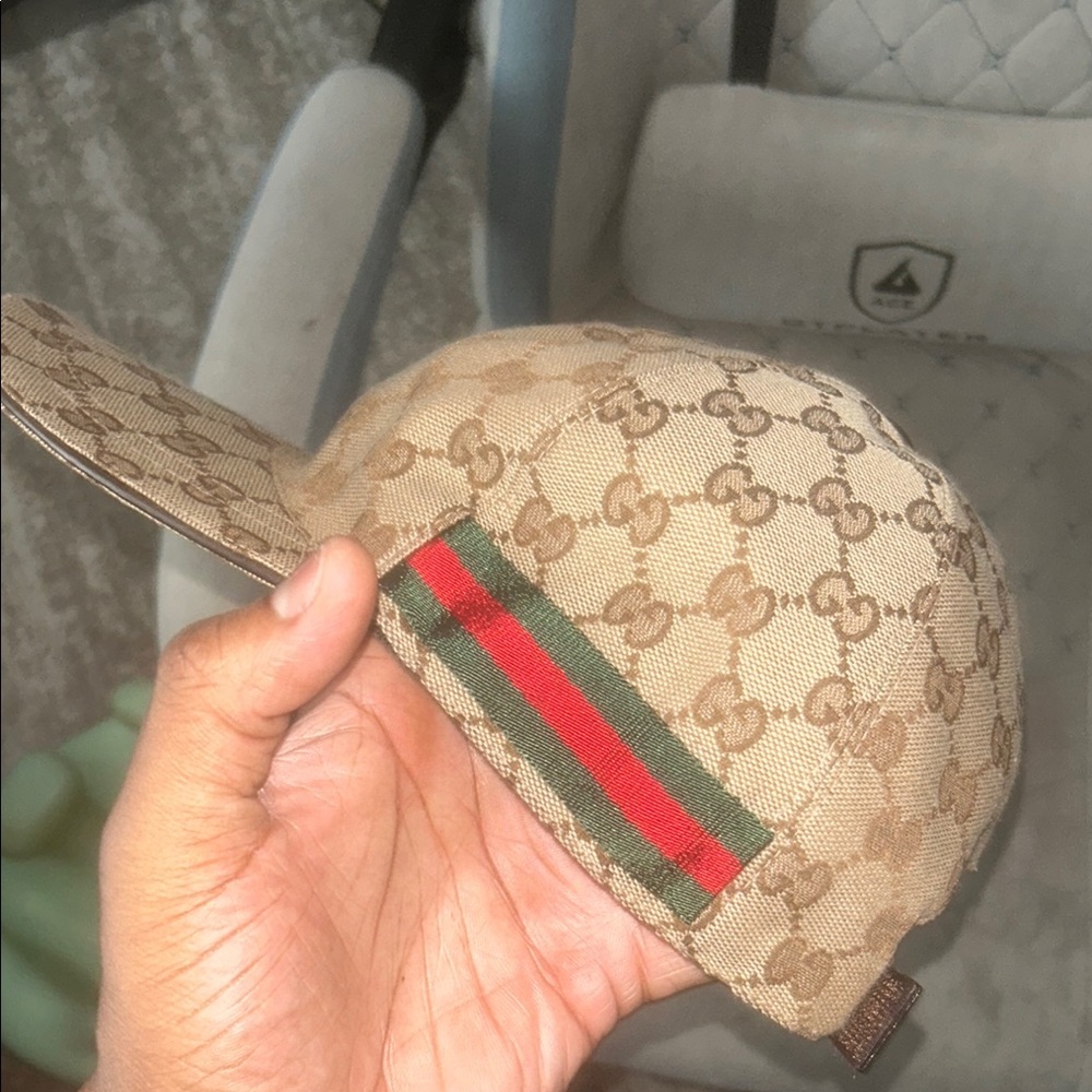 Gucci Beige Monogram Baseball Cap